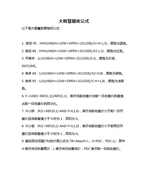大智慧量化公式