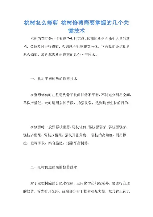 桃树怎么修剪 桃树修剪需要掌握的几个关键技术