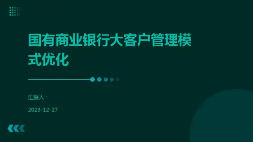 国有商业银行大客户管理模式优化