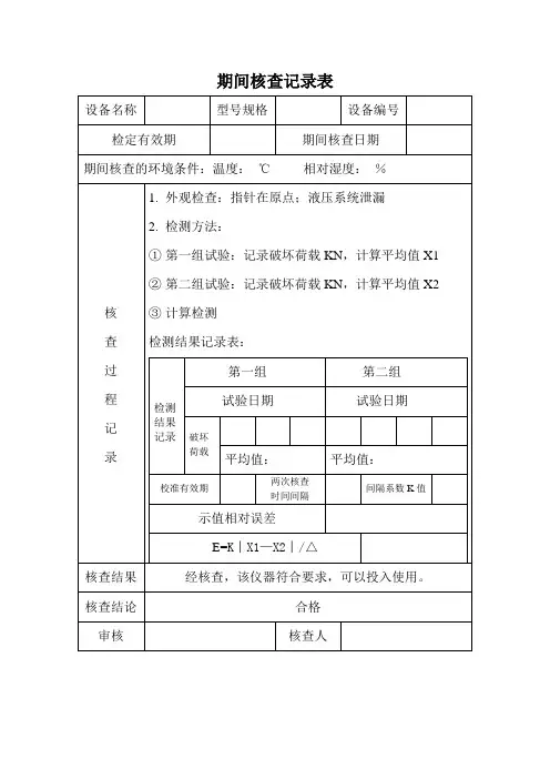期间核查记录表