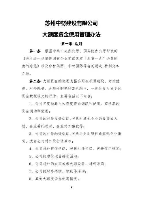大额度资金使用管理办法