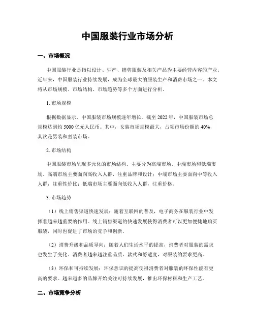 中国服装行业市场分析