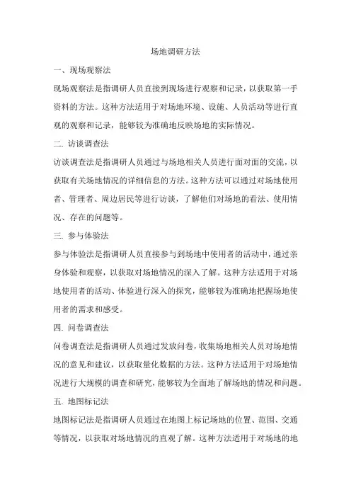 场地调研方法