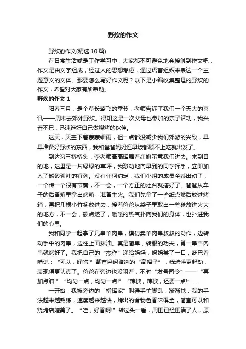 野炊的作文（精选10篇）