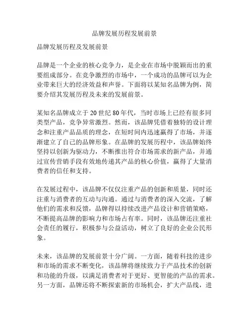 品牌发展历程发展前景