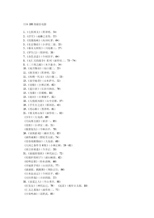 日本100部最佳电影
