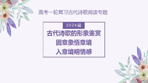 2024届高考语文复习：诗歌形象+课件48张