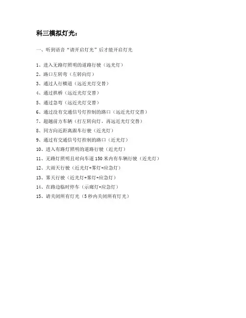 科三模拟灯光