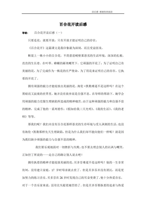 百合花开读后感