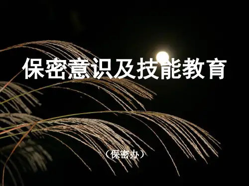 保密教育培训(保密意识和技能教育)PPT课件