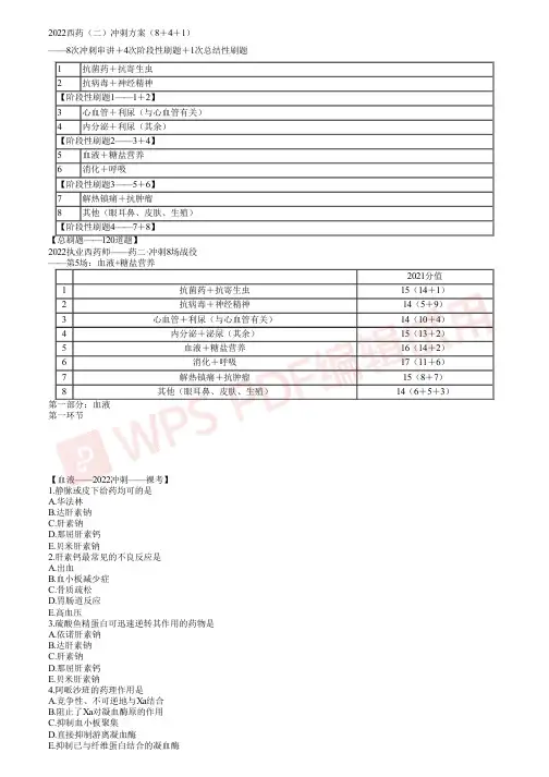 执业药师考试药学专业知识二之血液系统疾病用药考点复习(一)