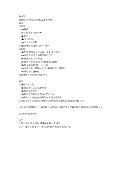 外科学笔记：肠梗阻