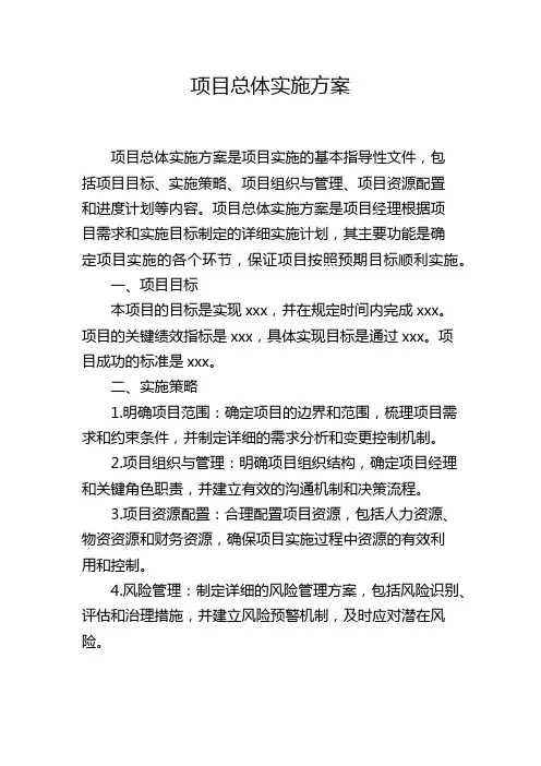 项目总体实施方案