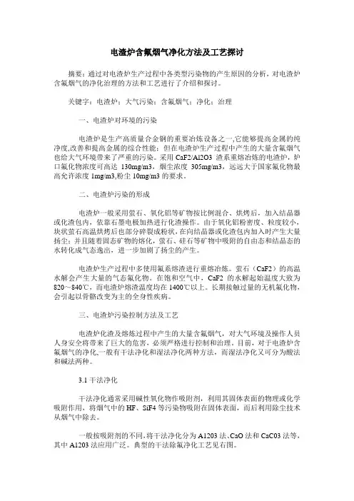 电渣炉含氟烟气净化方法及工艺探讨