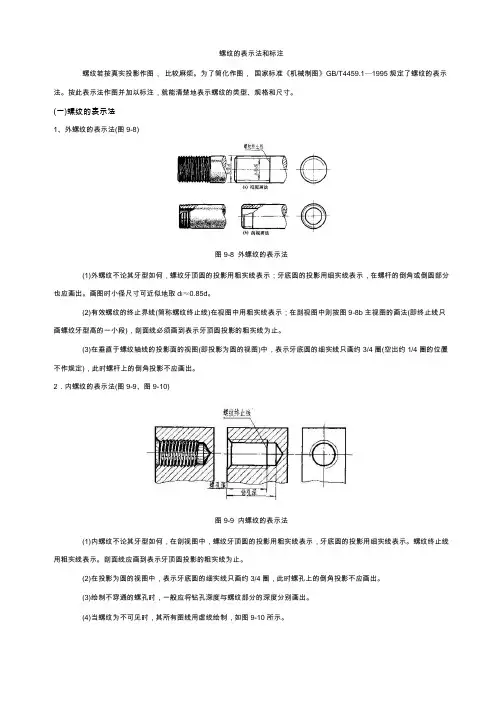 螺纹的表示方法和标注