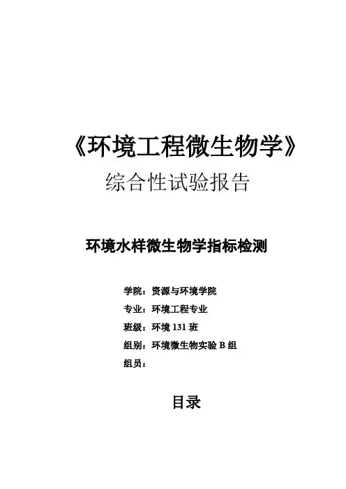 环境微生物综合实验报告2015