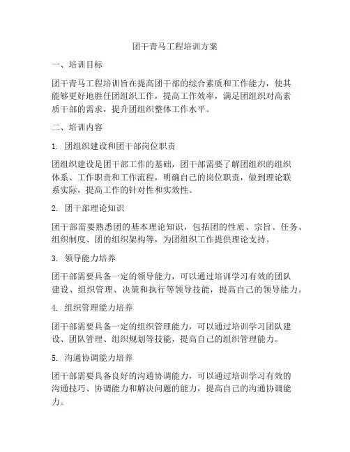 团干青马工程培训方案