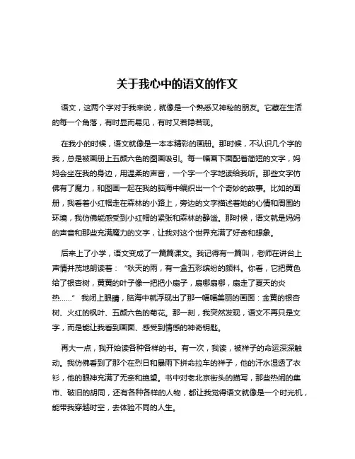 关于我心中的语文的作文