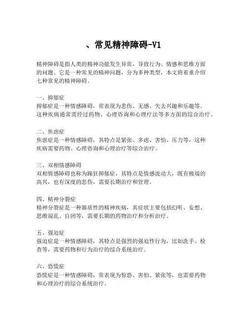 、常见精神障碍-V1