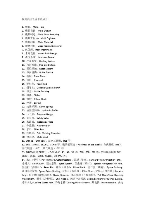 模具英语专业术语