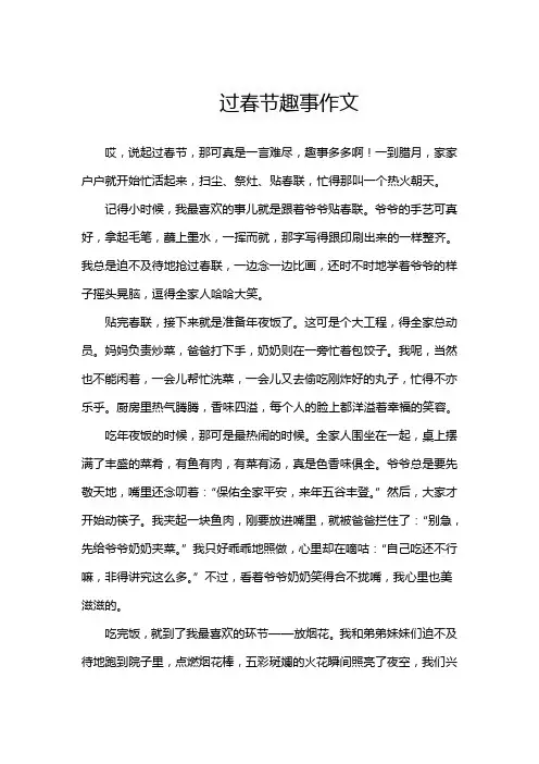过春节趣事作文