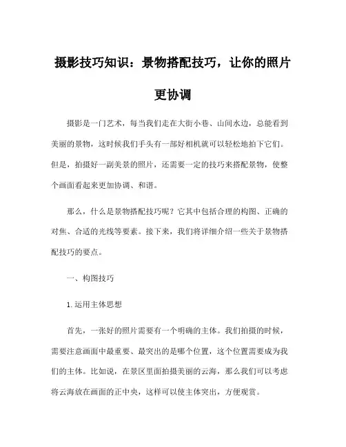 摄影技巧知识：景物搭配技巧,让你的照片更协调