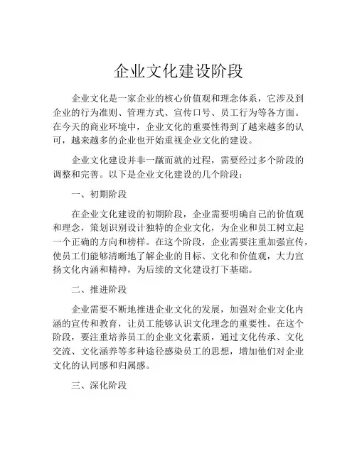 企业文化建设阶段