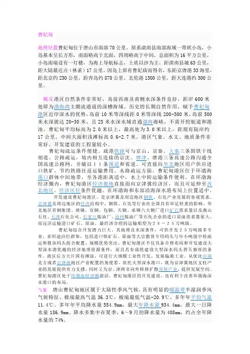 曹妃甸简介