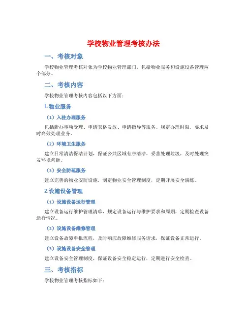 学校物业管理考核办法