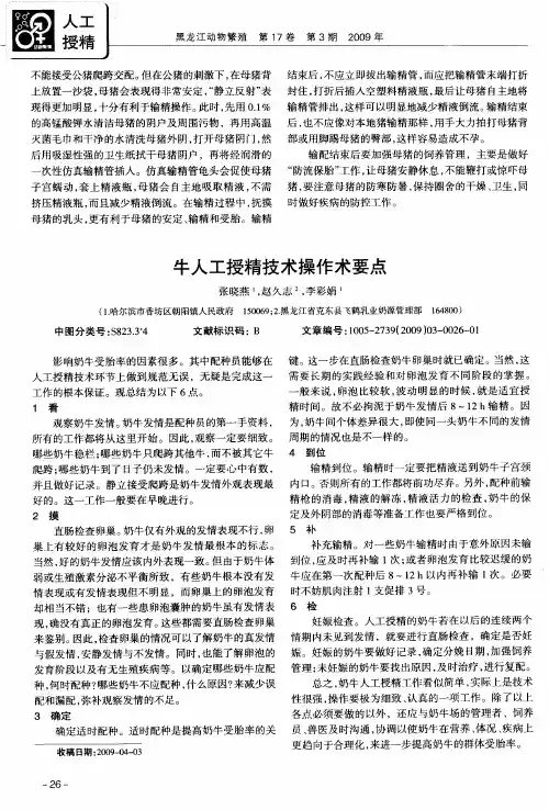 牛人工授精技术操作术要点