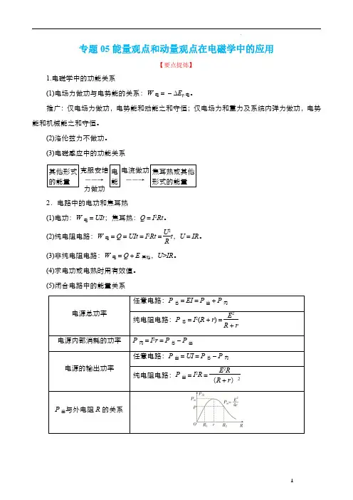 专题05  能量观点和动量观点在电磁学中的应用 【讲】-2023年高考物理二轮热点题型归纳(解析)