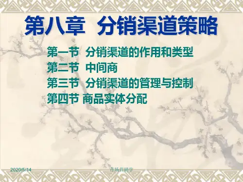 第八讲_分销渠道策略