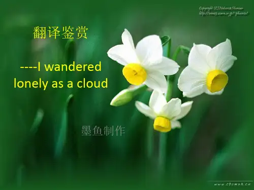 翻译鉴赏-----I wandered lonely as a cloud