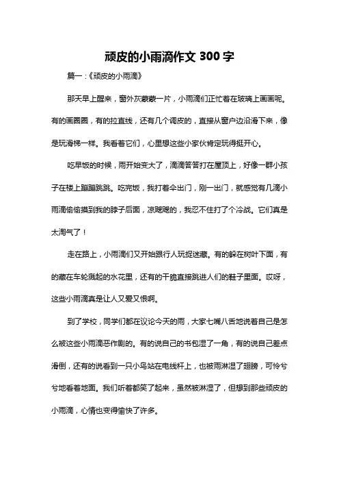 顽皮的小雨滴作文300字