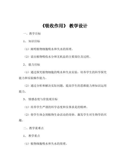 《吸收作用》 教学设计
