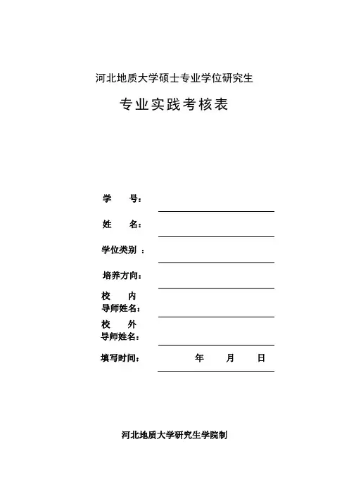 专业学位研究生专业实践考核表
