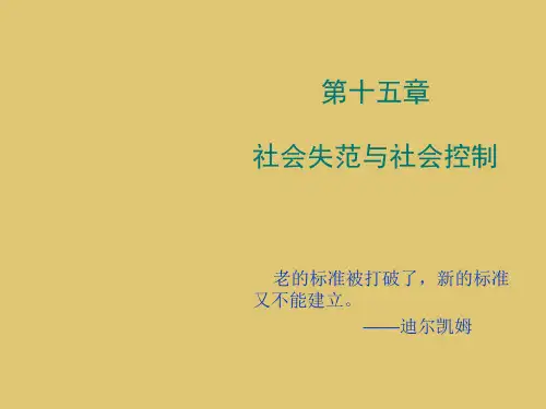 第十五章 社会失范与社会控制 《社会学概论》PPT课件