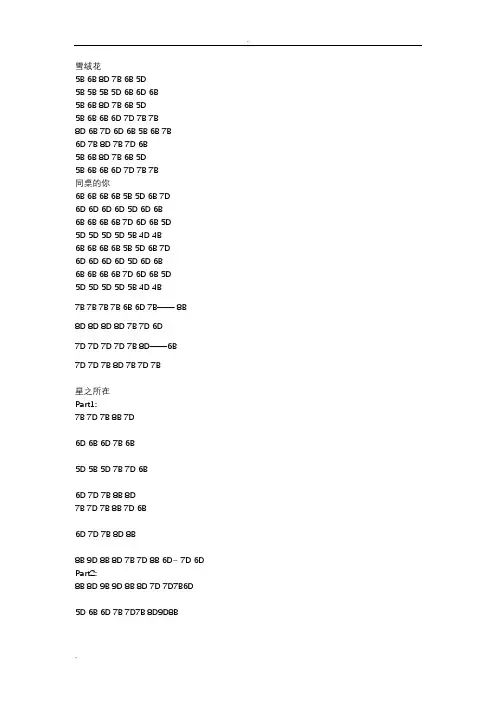 布鲁斯口琴(十孔口琴)琴谱大全