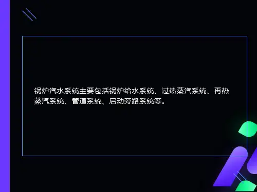 锅炉汽水系统学习资料