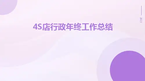4s店行政年终工作总结PPT