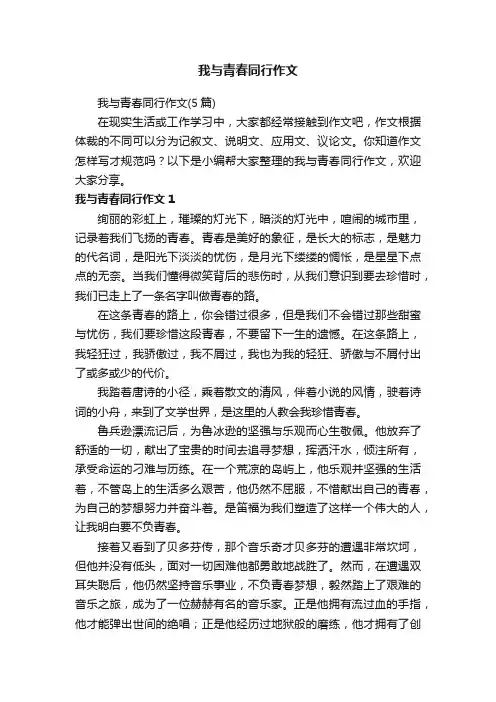 我与青春同行作文（5篇）