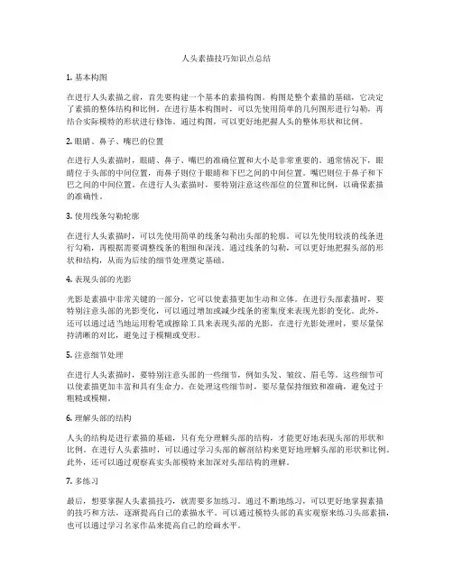 人头素描技巧知识点总结