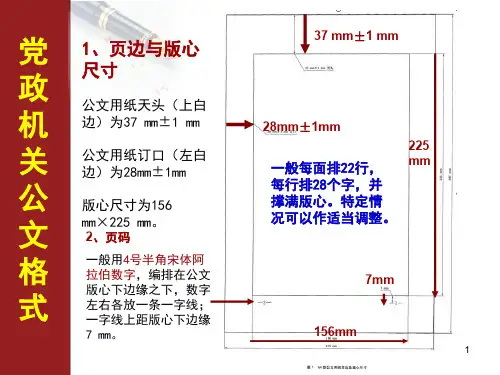 新 公文 格式版式ppt课件