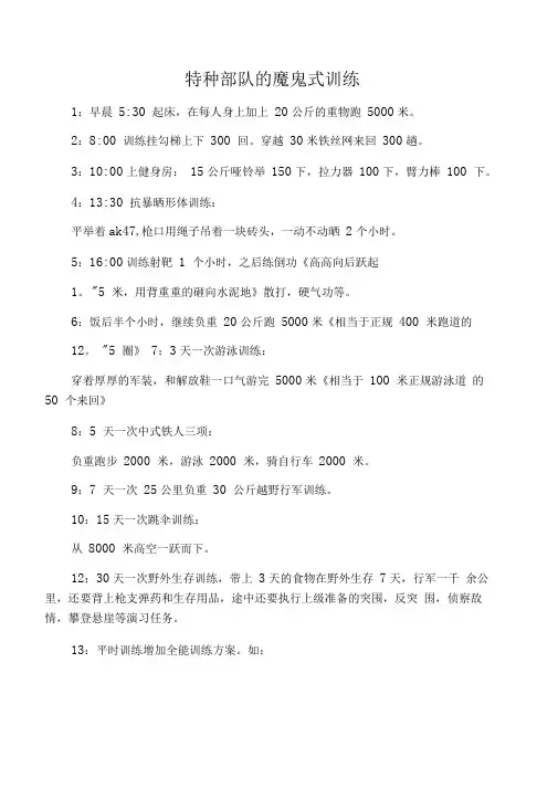 特种部队的魔鬼式训练
