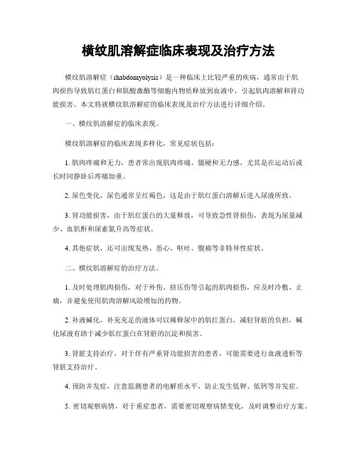 横纹肌溶解症临床表现及治疗方法