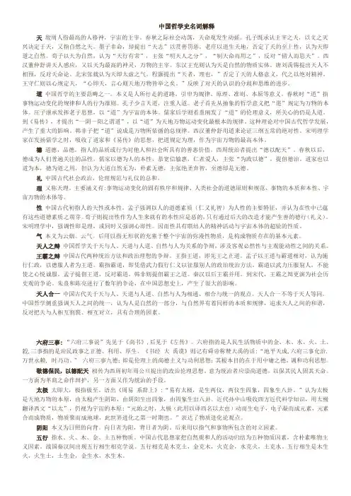 中国哲学史名词解释