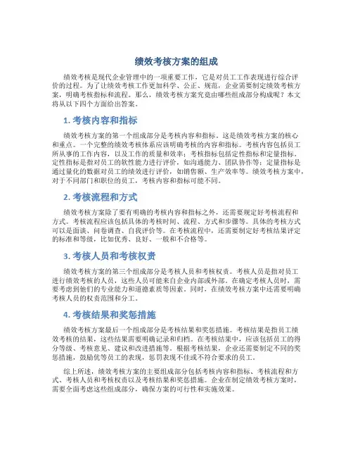 绩效考核方案的组成