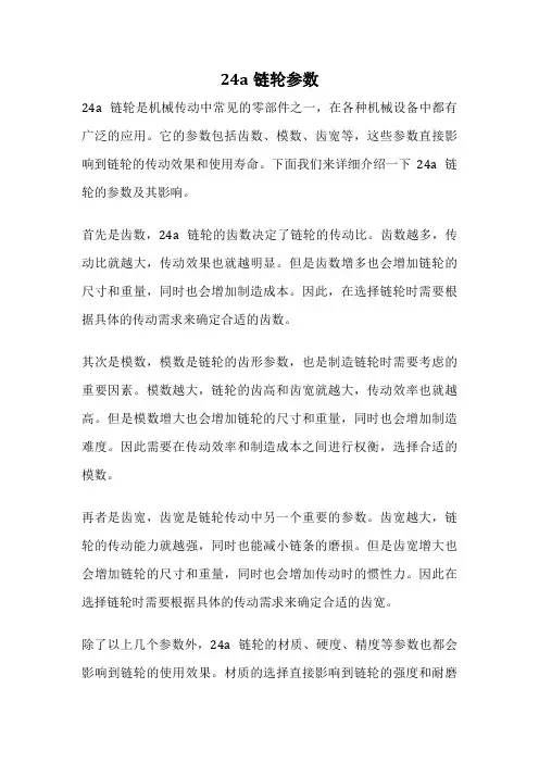 24a链轮参数