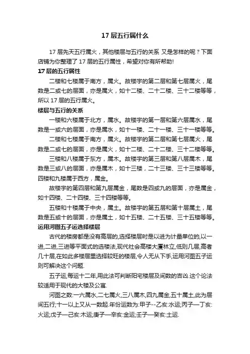 17层五行属什么
