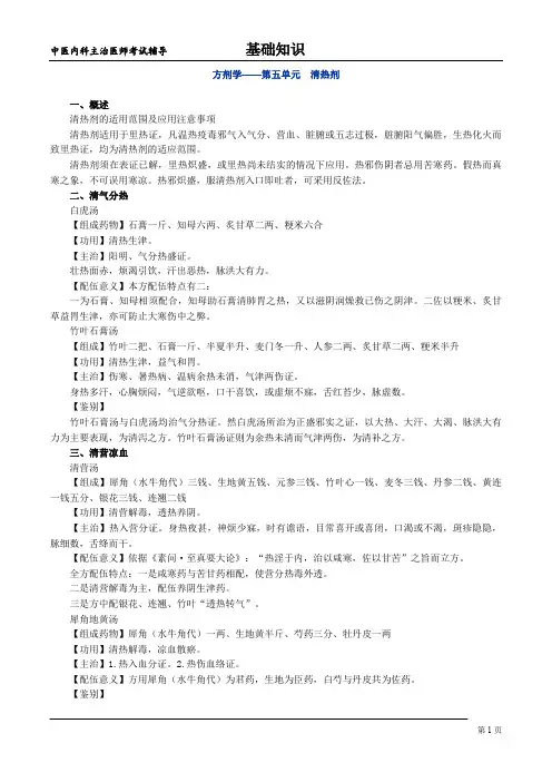 方剂-5清热剂
